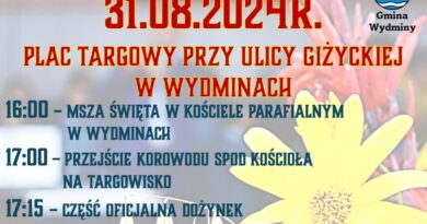 Zapraszamy na Dożynki 31.08.2024r.