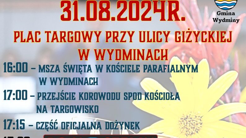 Zapraszamy na Dożynki 31.08.2024r.