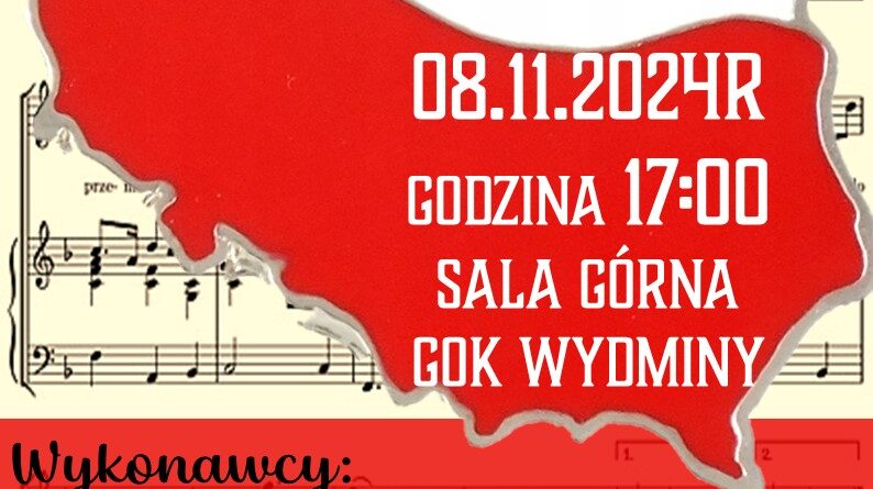 Zapraszamy do wspólnego śpiewu! 8.11.24r., godz. 17:00, sala górna GOK Wydminy.